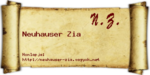 Neuhauser Zia névjegykártya
